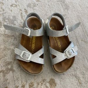 Toddler Birkenstock sandals in silver
